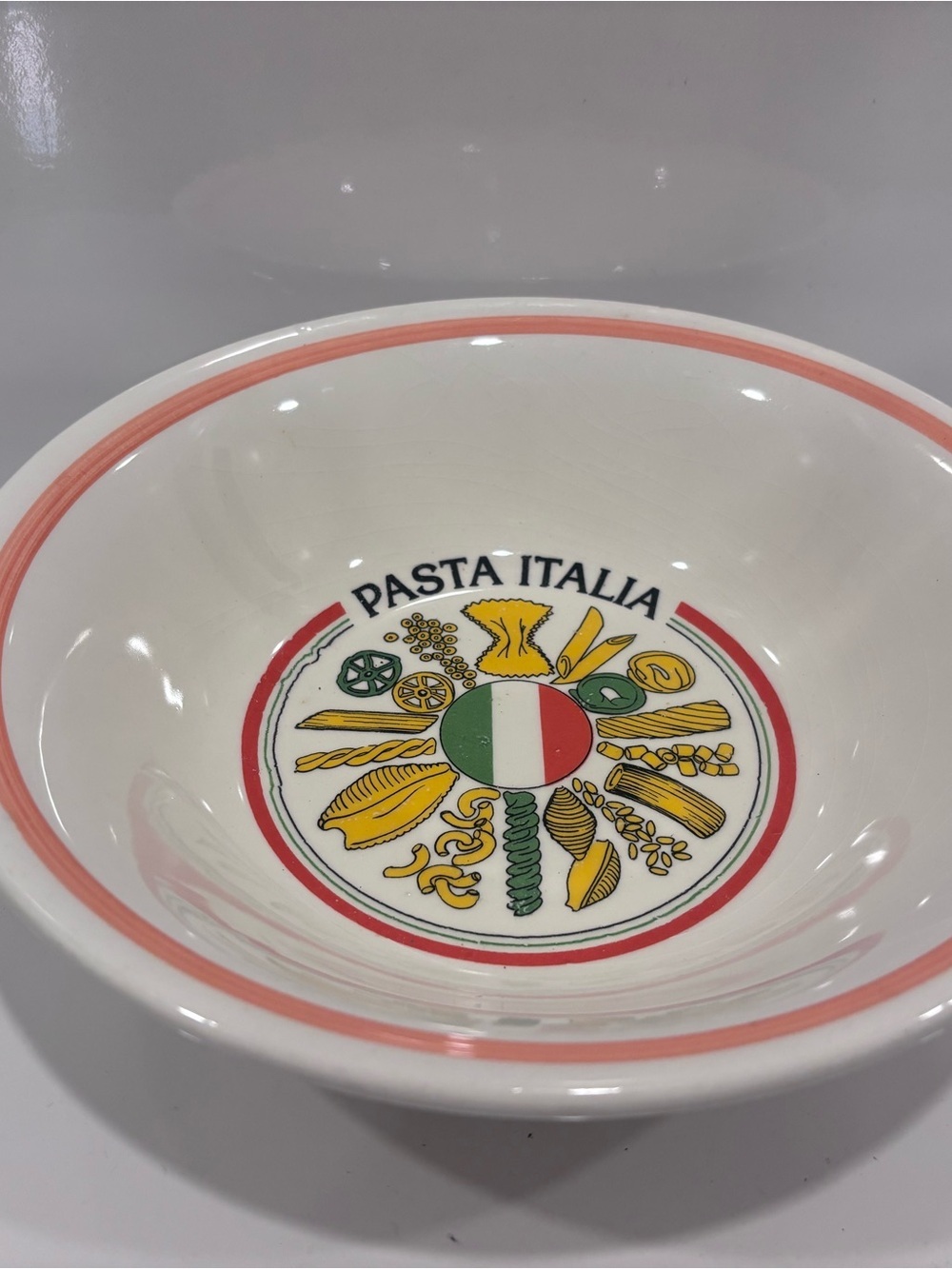 Vintage Ironstone Tableware Round Pasta Serving Bowl Made In Italy